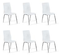 Lot de 6 chaises salle à manger blanches - Londres - DESIGNETSAMAISON