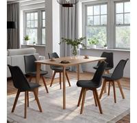 IDMarket Lot de 6 chaises de salle à manger SARA scandinaves noir