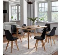 IDMarket – Lot de 6 chaises SARA scandinaves pour salle à manger – Noires