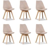 Lot de 6 chaises scandinaves beige - Bjorn - DESIGNETSAMAISON