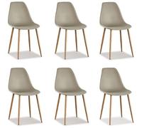 Lot de 6 chaises scandinaves beige - Ela - DESIGNETSAMAISON