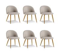 Lot de 6 chaises scandinaves beige - Rossi - DESIGNETSAMAISON