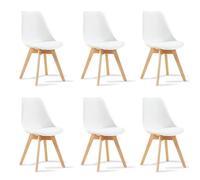 Lot de 6 chaises scandinaves blanches - Bjorn - DESIGNETSAMAISON