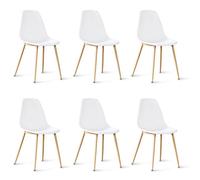 Lot de 6 chaises scandinaves blanches - Ela - DESIGNETSAMAISON