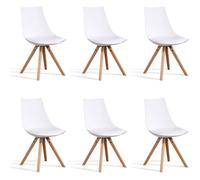 Lot de 6 chaises scandinaves blanches - Minsk - DESIGNETSAMAISON