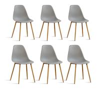 Lot de 6 chaises scandinaves grises - Ela - DESIGNETSAMAISON
