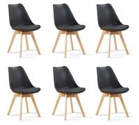 Lot de 6 chaises scandinaves noires - Bjorn - DESIGNETSAMAISON