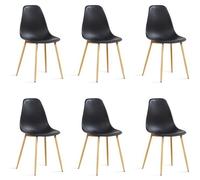 Lot de 6 chaises scandinaves noires - Ela - DESIGNETSAMAISON