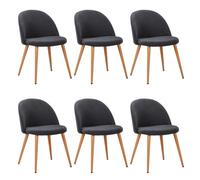 Lot de 6 Chaises Scandinaves Tissu ""Morro"" 78cm Gris Foncé