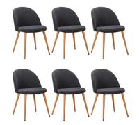 Lot de 6 Chaises Scandinaves Tissu Morro 78cm Gris Foncé