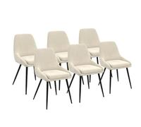 Lot de 6 chaises THALYA en velours beige avec accoudoirs