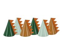 Lot de 6 Chapeaux de Fête Dinosaures 16 cm - Chapeau d'Anniversaire - Décoration d'Anniversaire - Accessoires de Costume - Vert Marron