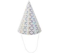 Lot de 6 Chapeaux de Fête Sirène 17cm Blanc Blanc G
