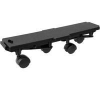 Lot de 6 chariots de transport noirs en polypropylène, dimensions 36 x 10 x 8 cm, équipés de 4 roulettes, capacité de charge de 170 kg, surface antidérapante, modulables pour usage en atelier, entrepô