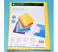 Leitz Chemise à élastique Wow – 3 rabats 24 x 31 cm dos 2,4 cm couleurs assorties