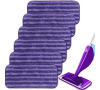 Lot de 6 Chiffon Recharge pour Swiffer WetJet Wood Lingettes Reutilisable pour Swiffer WetJet Balai Spray Serpillières en Microfibre Remplacement (Violet 6PCS)