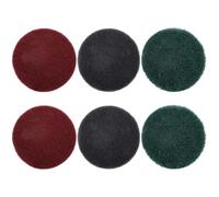 Lot de 6 chiffons de nettoyage pour perceuse électrique, tampons à récurer industriels en nylon de 125 mm pour enlever la rouille et le polissage, vert, rouge, gris