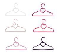 Lot de 6 cintres enfant COEUR multicolores