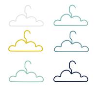 Lot de 6 cintres enfant NUAGE multicolore