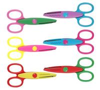 Lot de 6 ciseaux à motifs dentelés pour loisirs créatifs, ciseaux de bricolage en acier inoxydable, coloris assortis pour école, maternelle et activités artistiques
