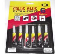 lot de 6 colle glue extra-forte caoutchouc cuir métal verre plastique bois 3 g