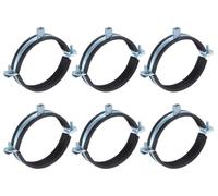 Lot de 6 colliers de fixation pour tuyaux de 110 mm, pour montage mural ou au plafond, en métal et caoutchouc