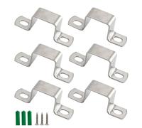 Lot de 6 colliers de serrage carrés en acier inoxydable 304 en forme de U M50 x 25 mm avec vis