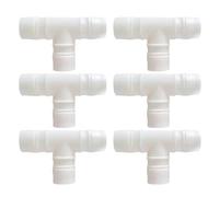 Lot de 6 connecteurs cannelés en forme de T de 25 mm, raccord barbelé égal à 3 voies, connecteurs de tuyaux en plastique, adaptateur d'union de raccommode, adaptateur de raccord à 3 voies