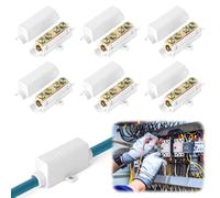 Lot de 6 connecteurs de fils pour fil de 2,5 à 16 mm², bornier électrique en laiton, boîtier ABS (1000 V, 100 A)