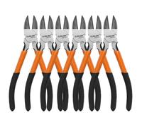 Lot de 6 coupe-fils de précision - 160 mm - Pince coupante latérale ultra tranchante à ressort - Idéal pour la fabrication de bijoux et les travaux manuels - Avec poignée orange et noire