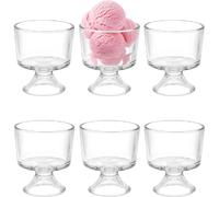 Lot de 6 Coupes à Glace en Verre Transparent