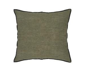 Lot de 6 coussin décoratif déhoussable en lin et coton coloris vert kaki - Longueur 45 x Profondeur 12 x Hauteur 45 cm --