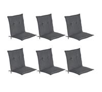 Beautissu Lot de 6 coussins pour dossier bas Loft NL, 100 x 50 x 6 cm, gris graphite