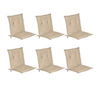Beautissu Lot de 6 chaises de jardin à dossier bas Loft NL, 100 x 50 x 6 cm, naturel