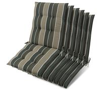 Lot de 6 coussins Beautissu Sun-NL pour dossier de chaise basse, 105 x 50 x 8 cm, rayures vertes