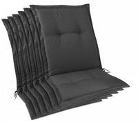 Lot de 6 coussins d'assise Beautissu Premium pour chaises de jardin à dossier bas, 105 x 50 x 7 cm, anthracite