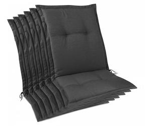 Lot de 6 coussins d'assise Beautissu Premium pour chaises de jardin à dossier bas, 105 x 50 x 7 cm, anthracite