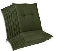 Lot de 6 coussins d'assise haut de gamme Beautissu pour fauteuils bas, 105 x 50 x 7 cm, vert foncé