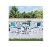 Lot de 6 Coussins de Chaise à Dossier Bas, Galette de Siège Imperméable, Coussin d'Extérieur Anti-glissement Jardin 377685