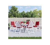 vidaXL Lot de 6 Coussins de Chaise à Dossier Bas, Galette de Siège Imperméable, Coussin d'Extérieur Anti-glissement Jardin 377700