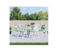 vidaXL Lot de 6 Coussins de Chaise à Dossier Bas, Galette de Siège Imperméable, Coussin d'Extérieur Anti-glissement Jardin 377724 Or G