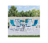 vidaXL Coussins de chaise à dossier haut Lot de 6 377616, Galette imperméable antidérapante Bleu G