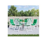 vidaXL Coussins de chaise à dossier haut – Galette imperméable antidérapante, Vert – Lot de 6