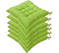 Lot de 6 coussins de chaise carrs 40 x 40 cm, matelasss, confortables et colors, pour intrieur et extrieur (vert) YYV