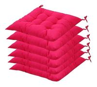 Lot de 6 coussins de chaise carrs 40 x 40 cm, matelasss, confortables et colors, pour l'intrieur et l'extrieur (rose YYV