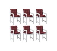 vidaXL Coussins de chaise basse - Lot de 6 - Tissu 100x50x7 cm - Mélange rouge vin