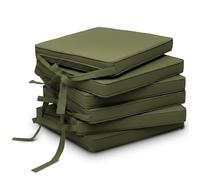 Lot de 6 coussins de chaise Loft SK vert olive, 45 x 40 x 5 cm
