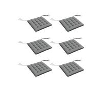 Coussins de chaise - Outsunny - lot de 6 jardin capitonné grand confort avec attaches - polyester - 40x40cm - gris