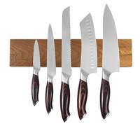 Lot de 6 couteaux SucceBuy avec support magnétique, couteaux en acier inoxydable à haute teneur en carbone, couverts de cuisine dotés de manches ergonomiques et robustes, barre magnétique au look raff