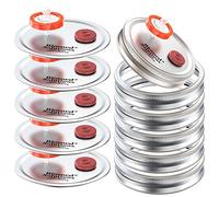 Lot de 6 couvercles de culture liquide à large ouverture, couvercle de pot Mason de culture de grain de type fendu avec filtre de seringue PTFE de 0,22 um et ports d'injection auto-cicatrisants de 20